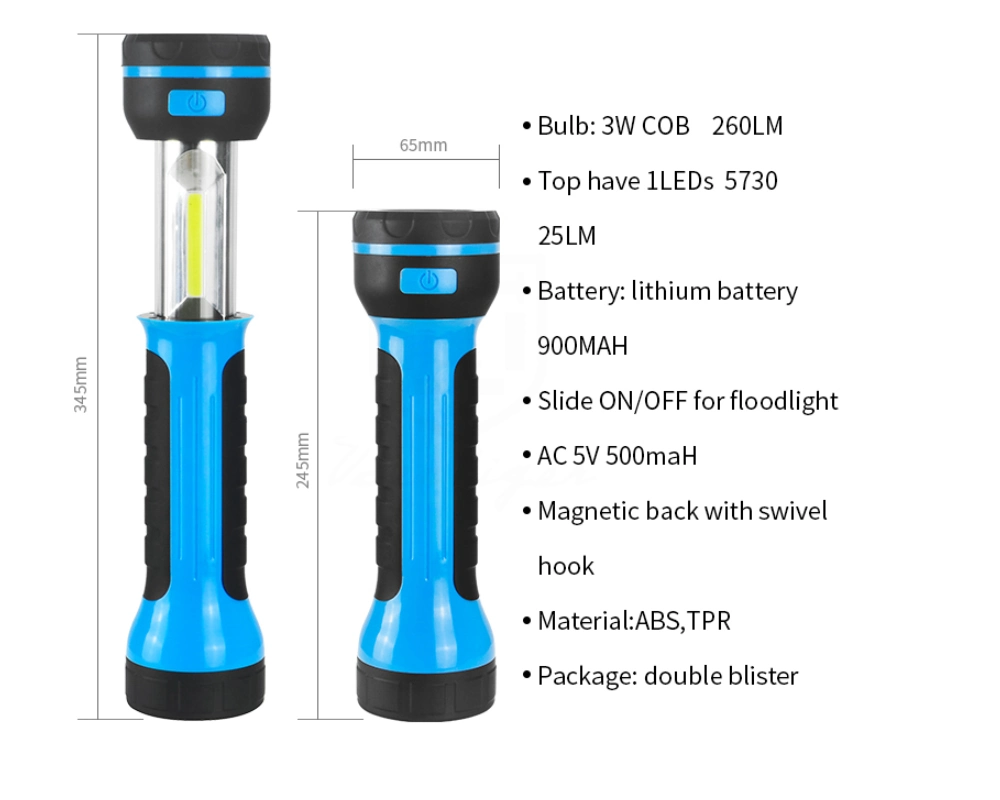 Car Repairing 3W Portable Magnetic Work Lights for Emergency Inspection Lamp