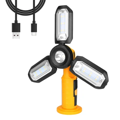 Brightenlux 2022 novo design de alto brilho magnético dobrável usb recarregável led luz de trabalho com função de banco de potência