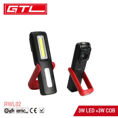 Lâmpada de inspeção portátil USB recarregável multifuncional COB LED luz de trabalho tocha com suporte magnético e gancho